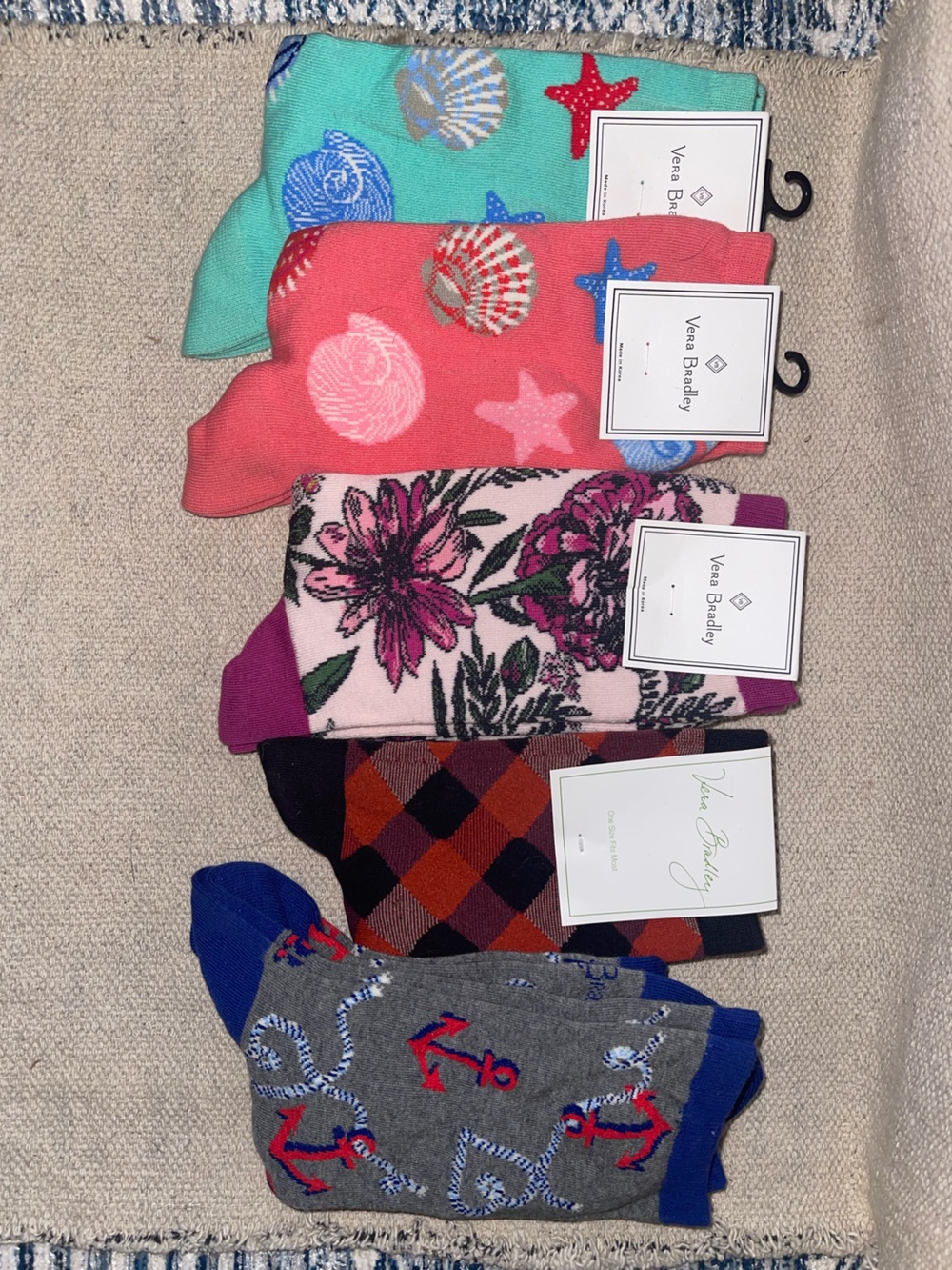 Vera Bradley Socks (5 pair lot) various patterns